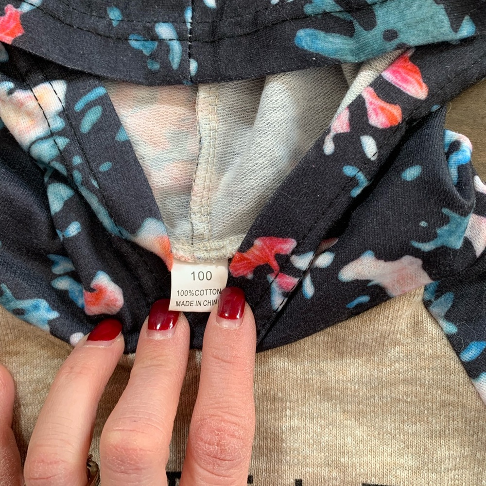 Little Sister floral hooded romper onepiece outfit - Picture 3 of 5